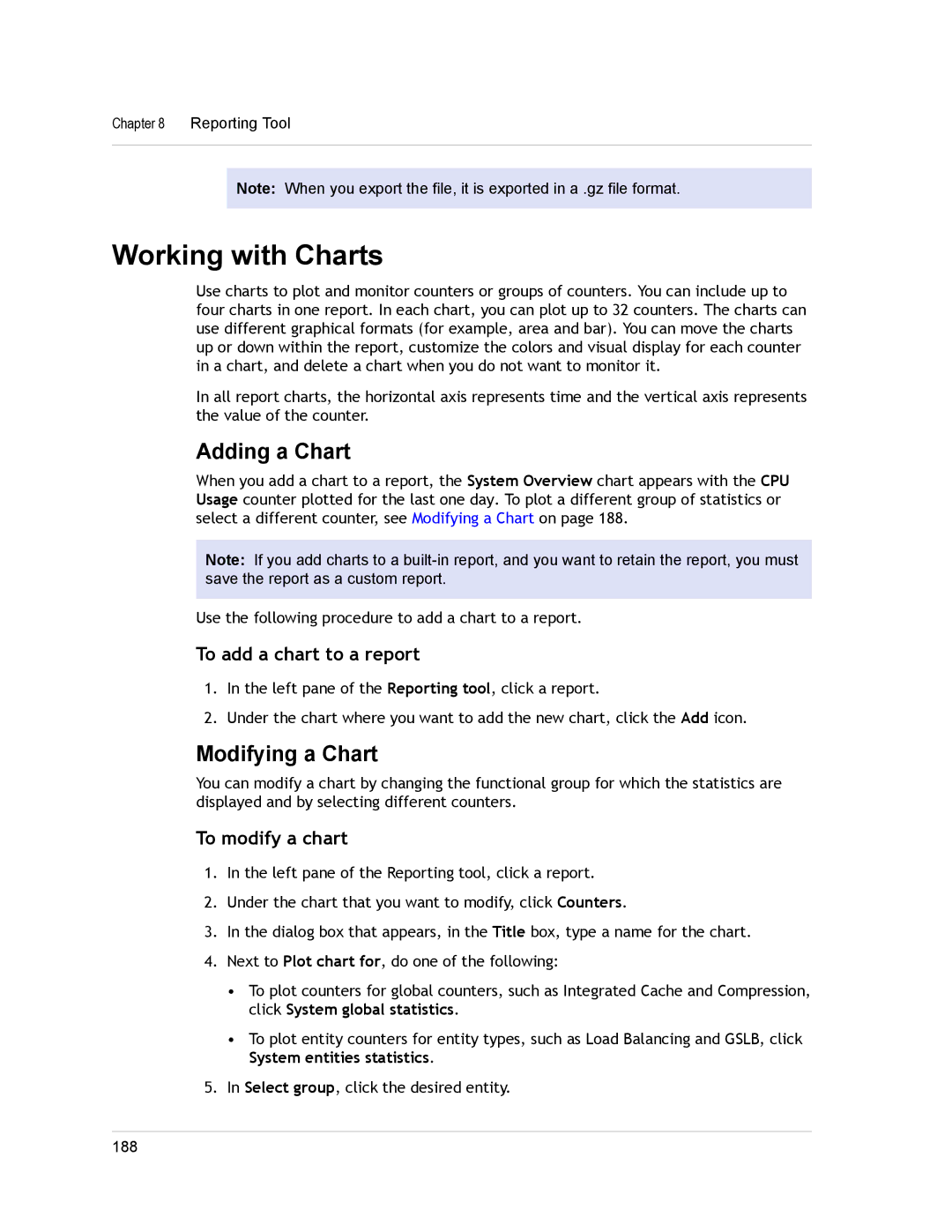 Citrix Systems CITRIX NETSCALER 9.3 manual Working with Charts, Adding a Chart, Modifying a Chart 