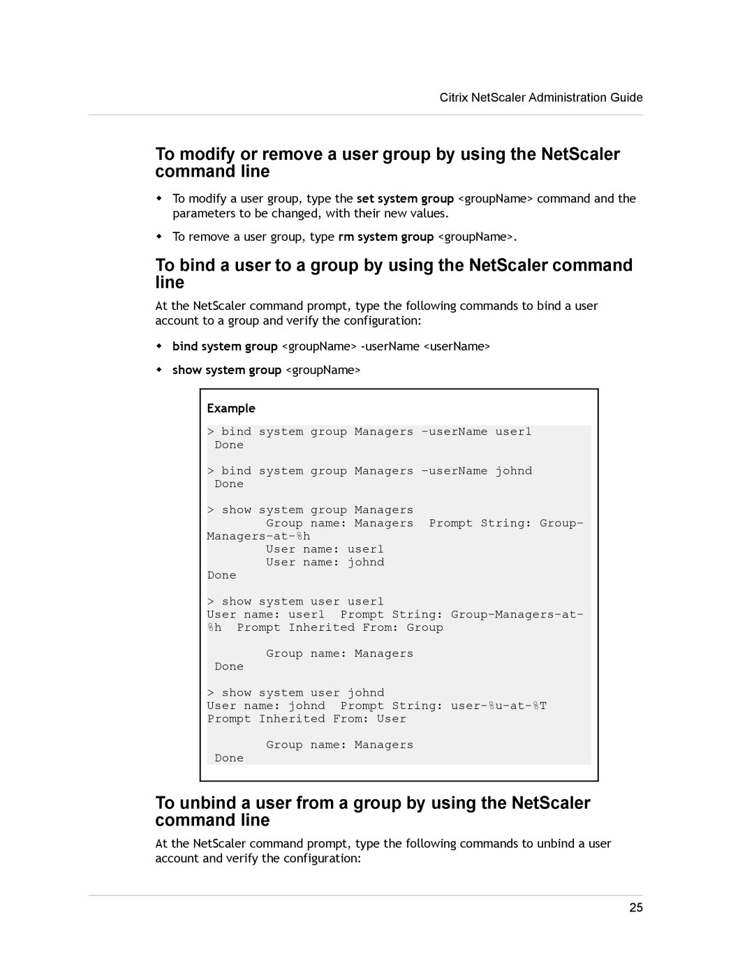 Citrix Systems CITRIX NETSCALER 9.3 manual Show system group groupName Example 