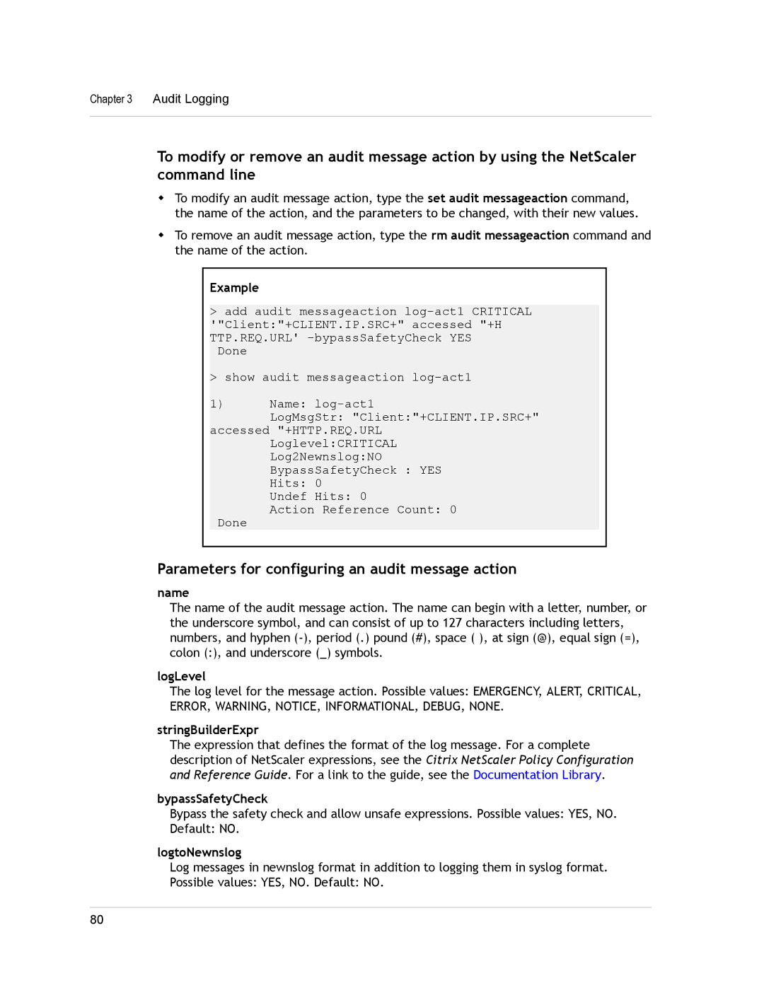 Citrix Systems CITRIX NETSCALER 9.3 manual StringBuilderExpr, BypassSafetyCheck, LogtoNewnslog 