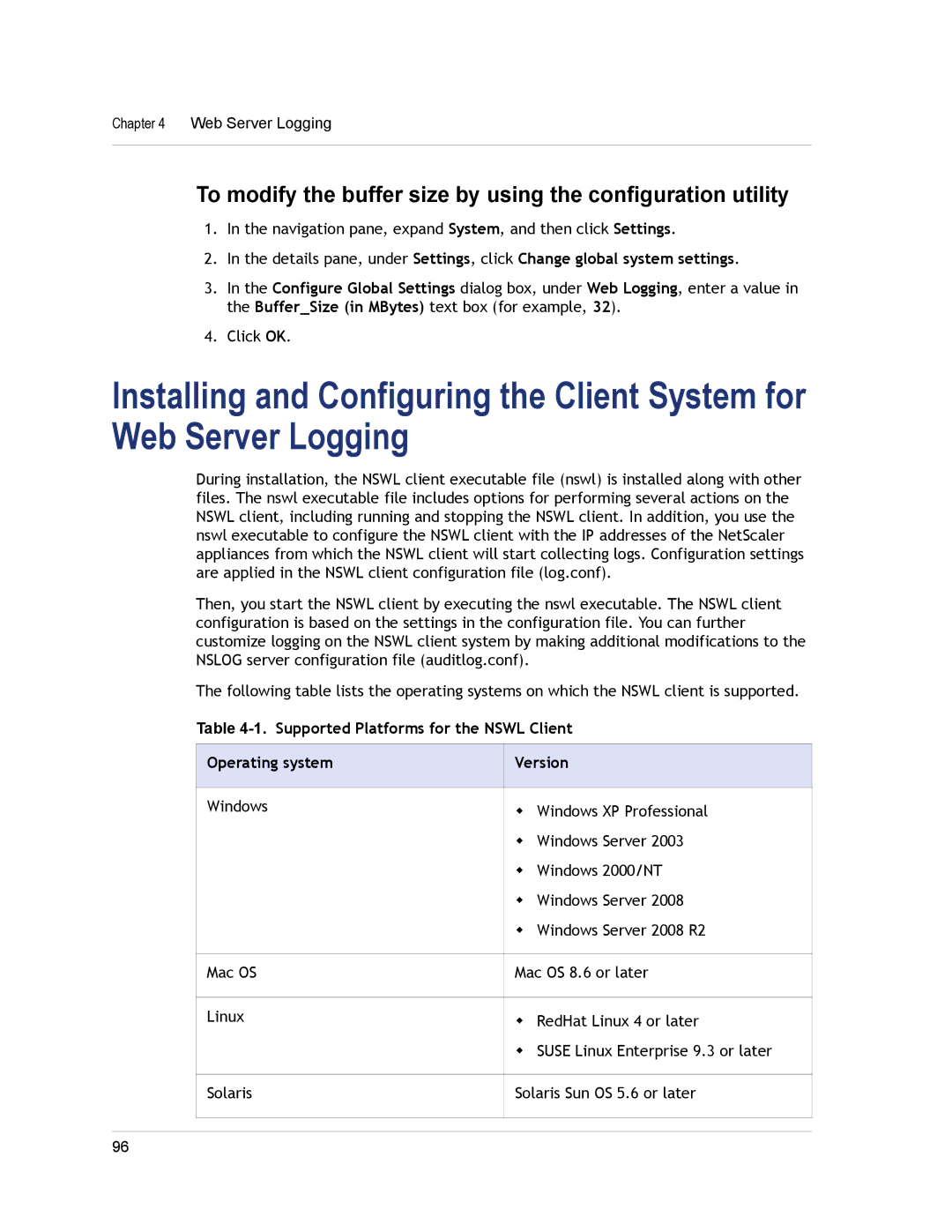 Citrix Systems CITRIX NETSCALER 9.3 manual To modify the buffer size by using the configuration utility 