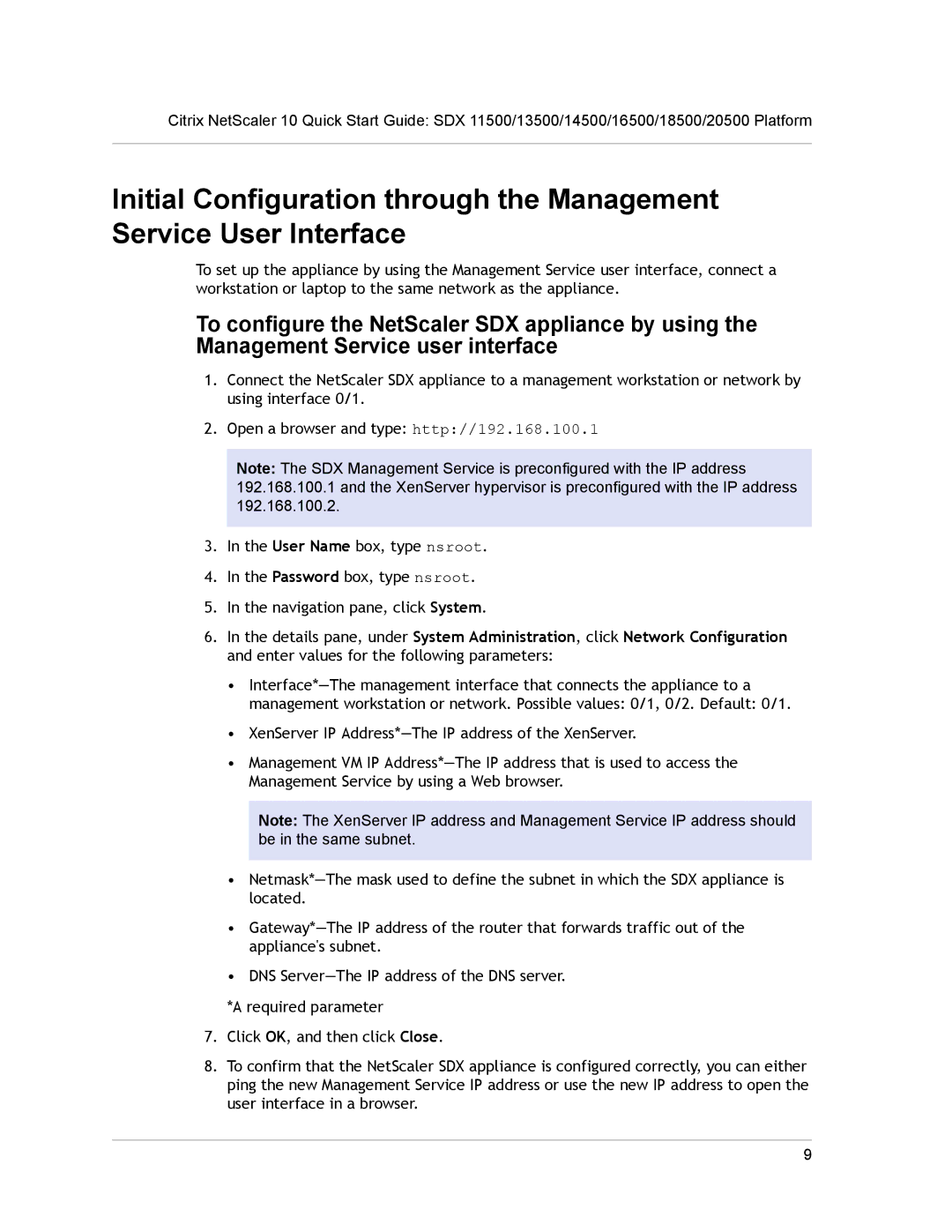 Citrix Systems SDX 20500, SDX 13500, SDX 16500, SDX 11500, SDX 18500, SDX 14500 quick start 