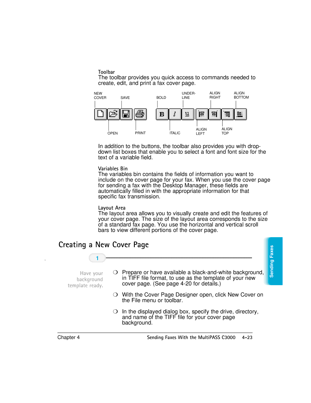 CK Electric Part C3000 manual Creating a New Cover, Have your background template ready 