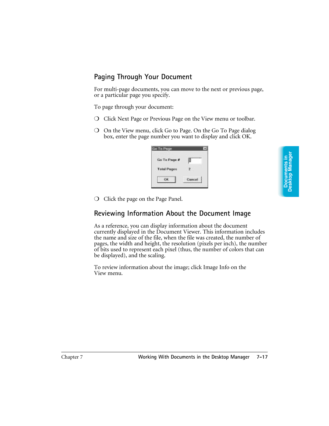 CK Electric Part C3000 manual Paging Through Your Document, Reviewing Information About the Document Image 