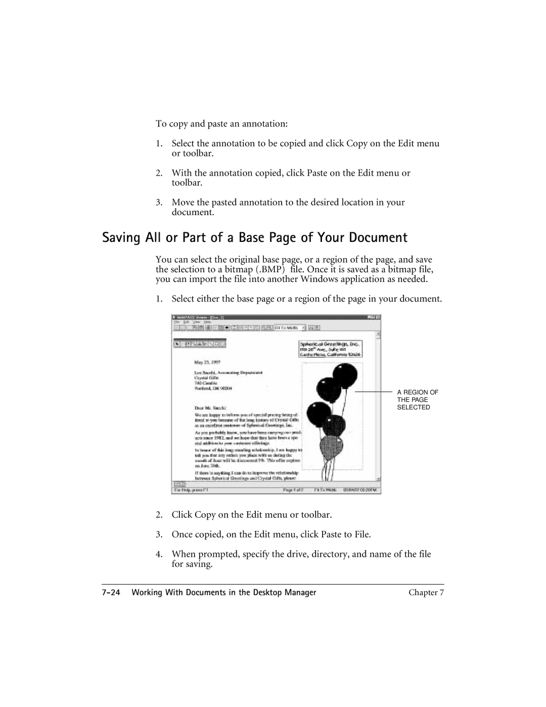 CK Electric Part C3000 manual Saving All or Part of a Base Page of Your Document 