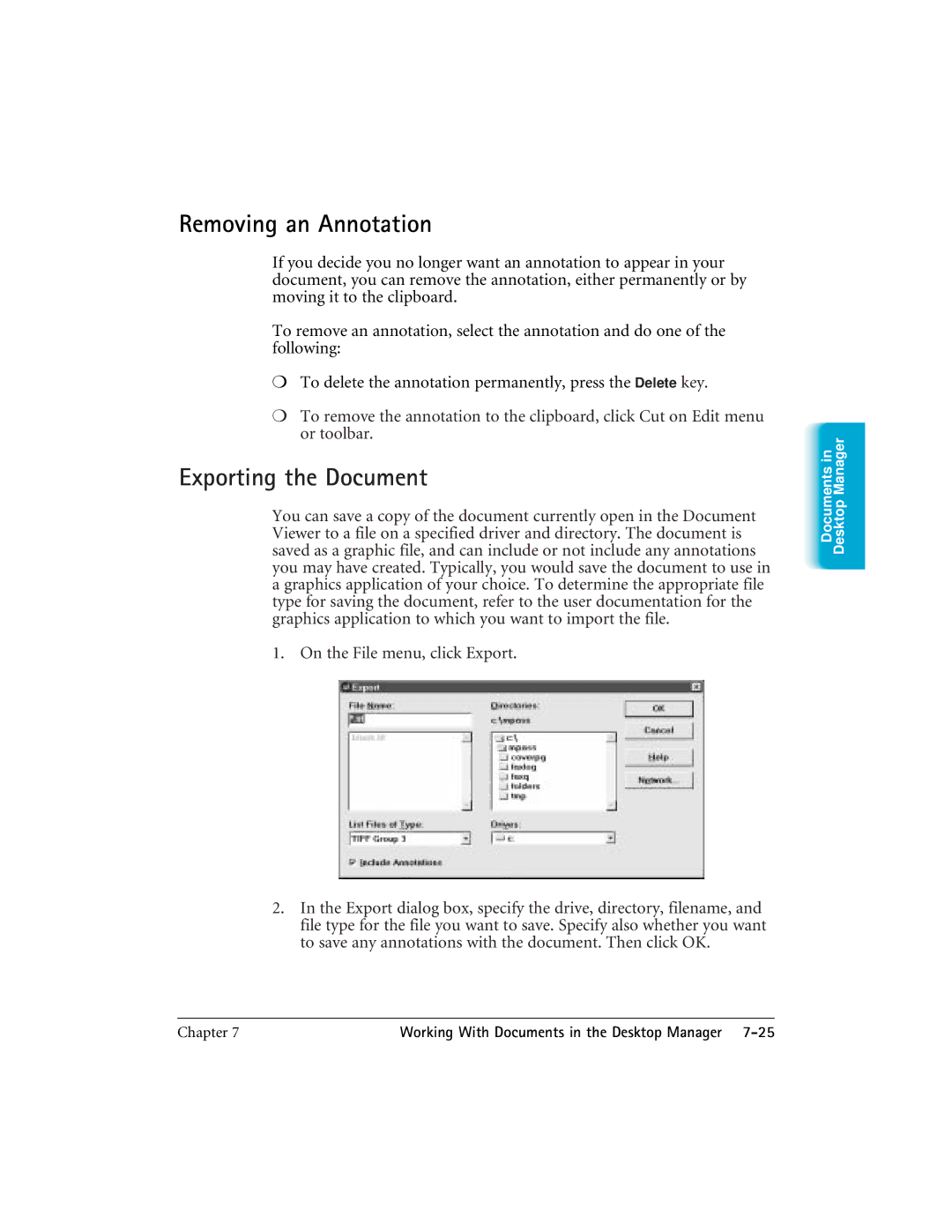 CK Electric Part C3000 manual Removing an Annotation, Exporting the Document, On the File menu, click Export 