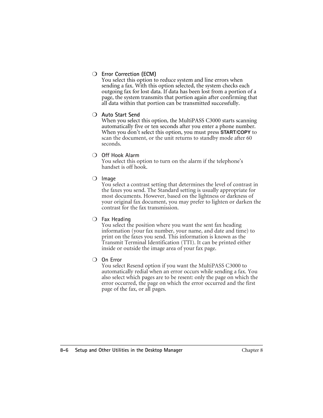 CK Electric Part C3000 manual Error Correction ECM 