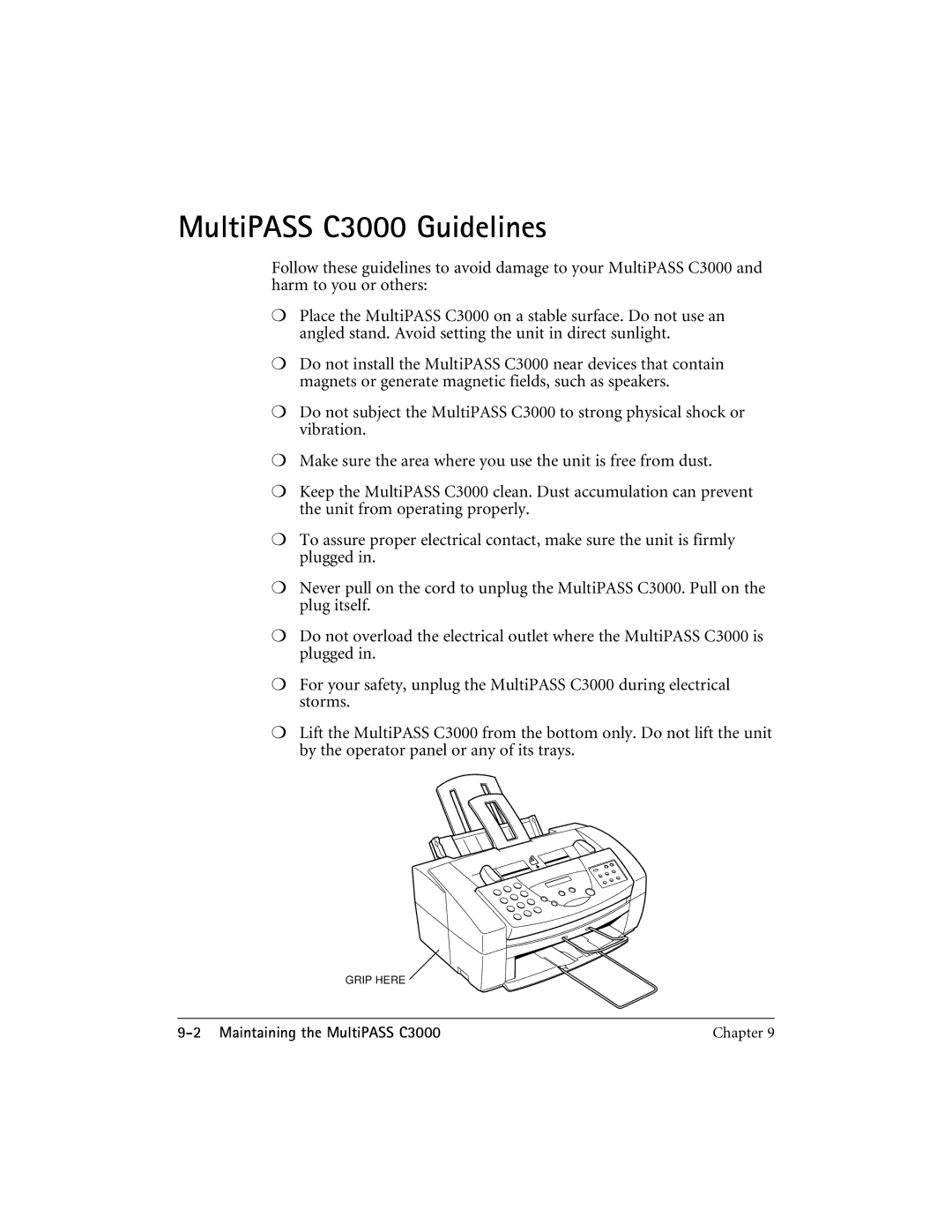 CK Electric Part manual MultiPASS C3000 Guidelines 