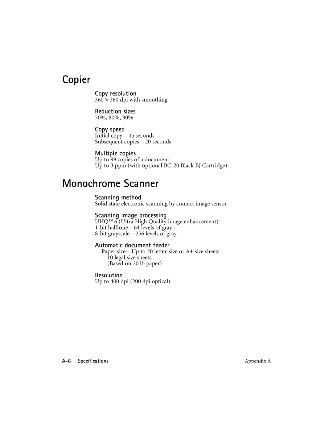 CK Electric Part C3000 manual Copier, Monochrome Scanner 