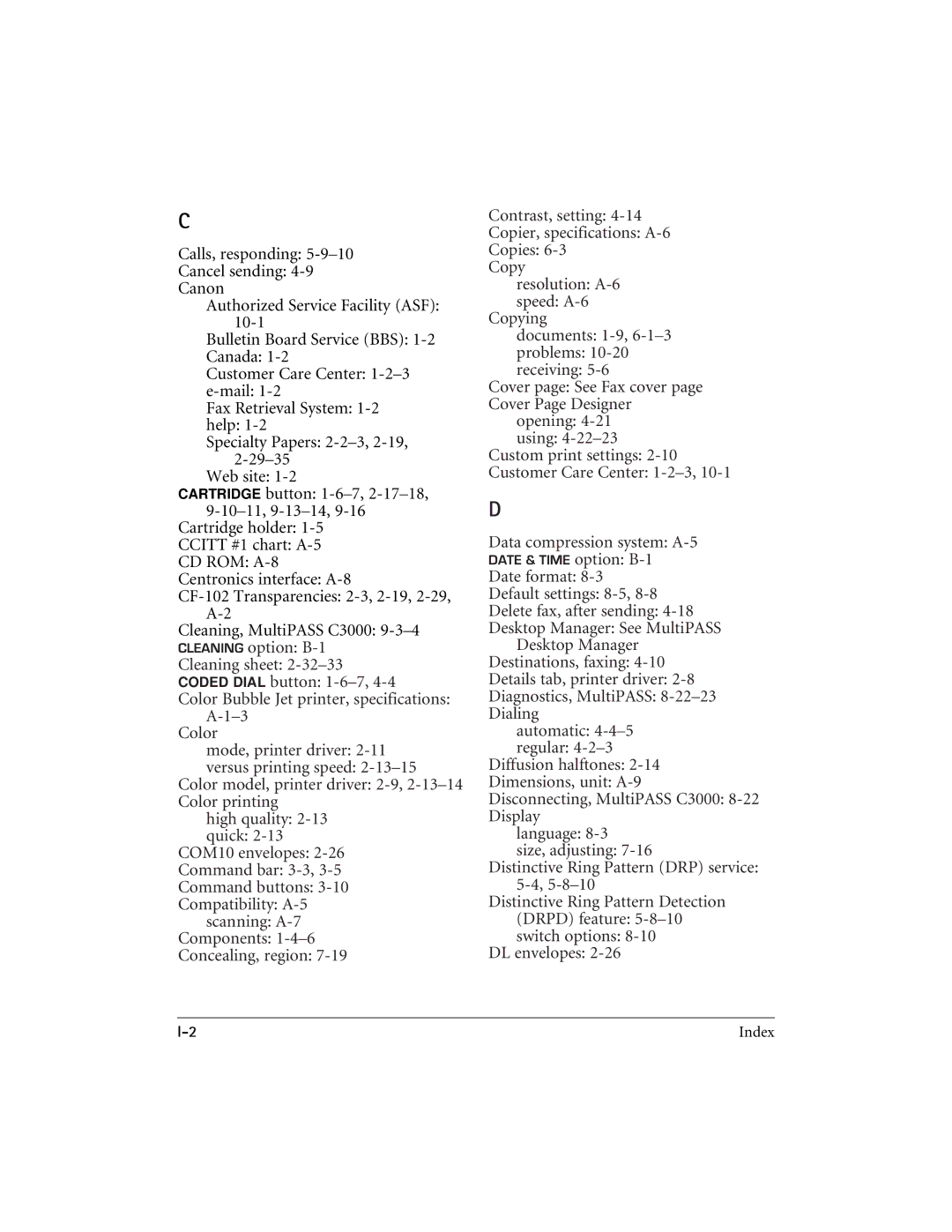 CK Electric Part C3000 manual CD ROM A-8, Date format Default settings 8-5 Delete fax, after sending 