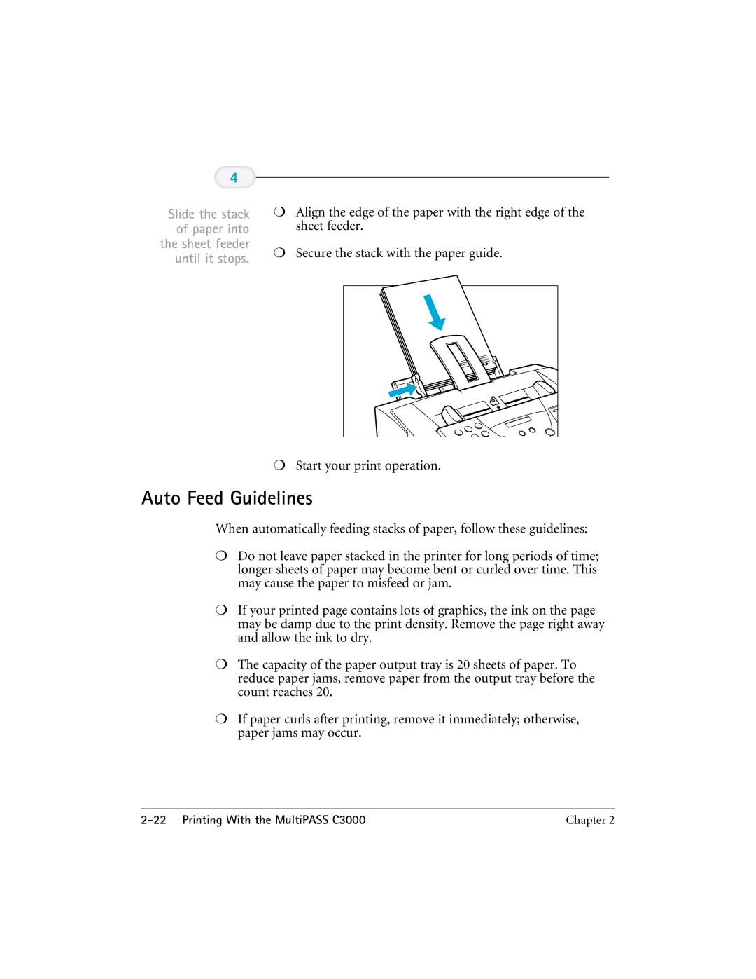 CK Electric Part C3000 manual Auto Feed Guidelines 