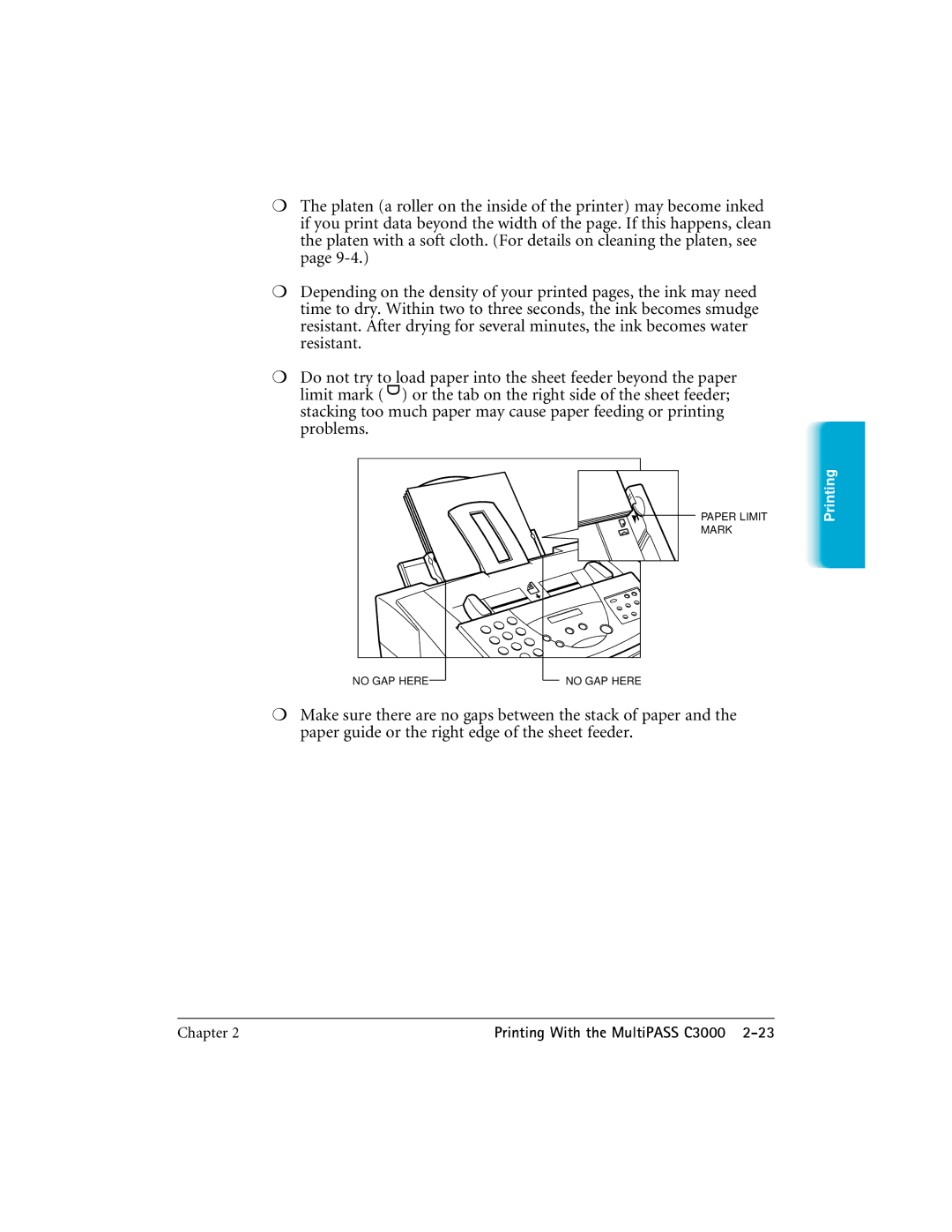 CK Electric Part C3000 manual Paper Limit 