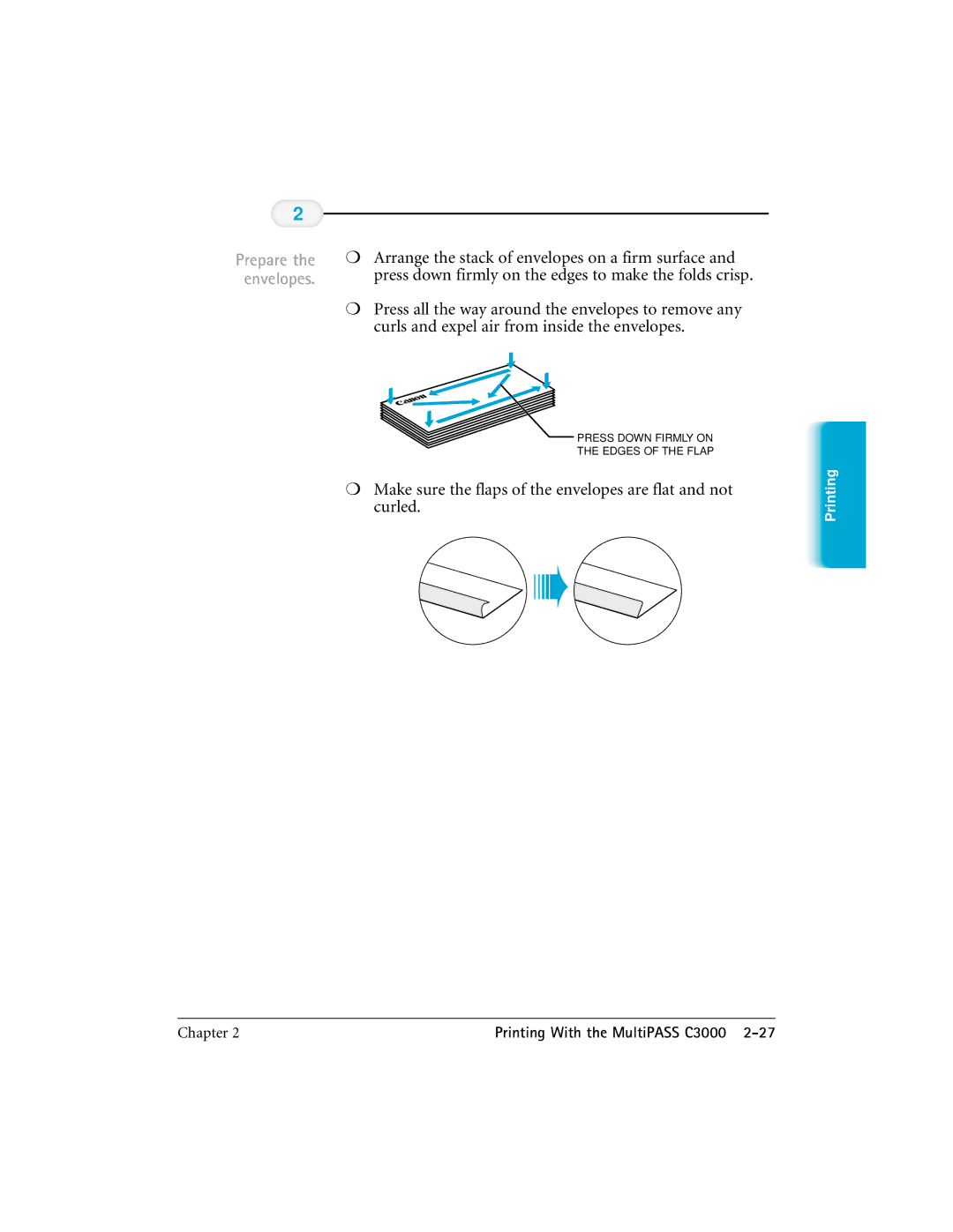 CK Electric Part C3000 manual Curls and expel air from inside the envelopes 