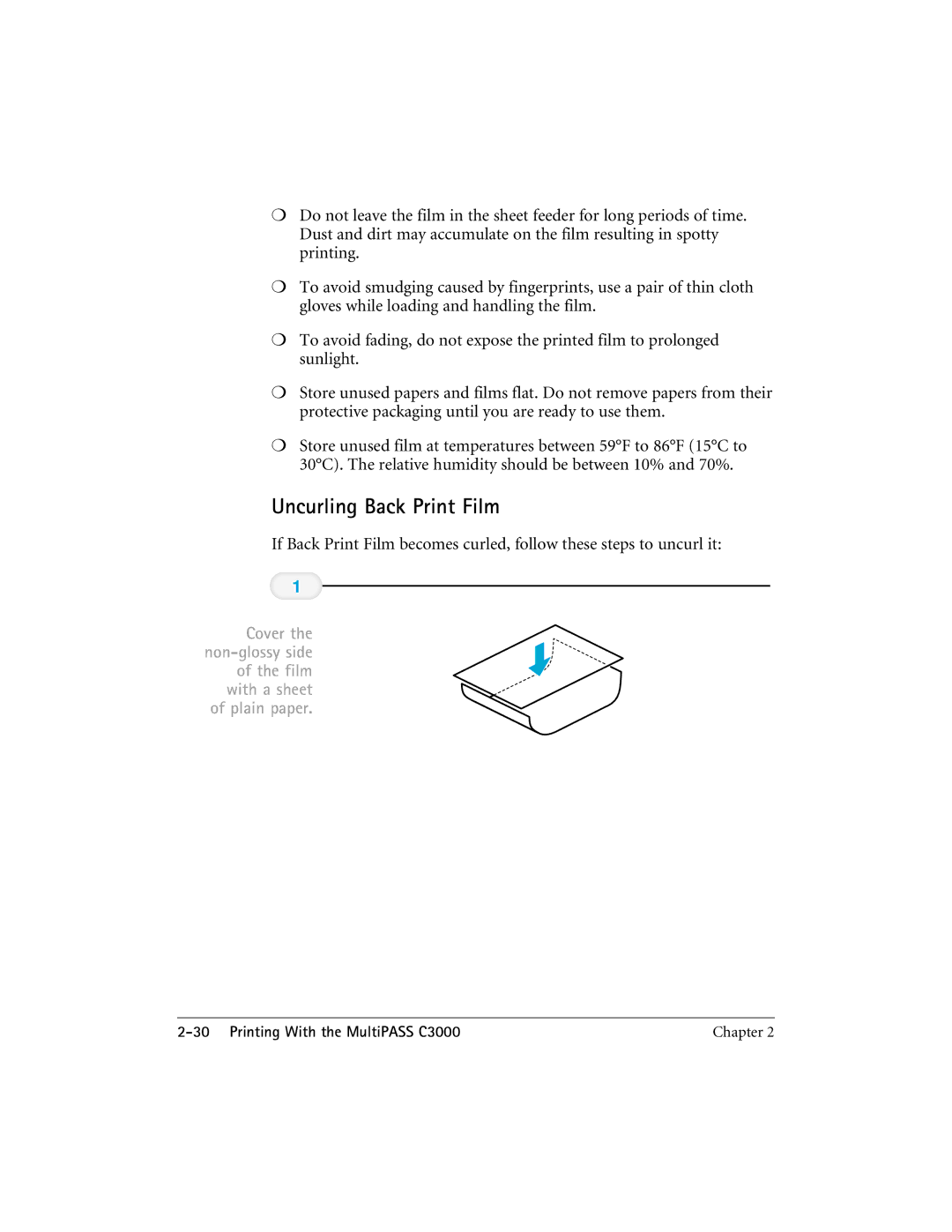 CK Electric Part C3000 manual Uncurling Back Print Film 