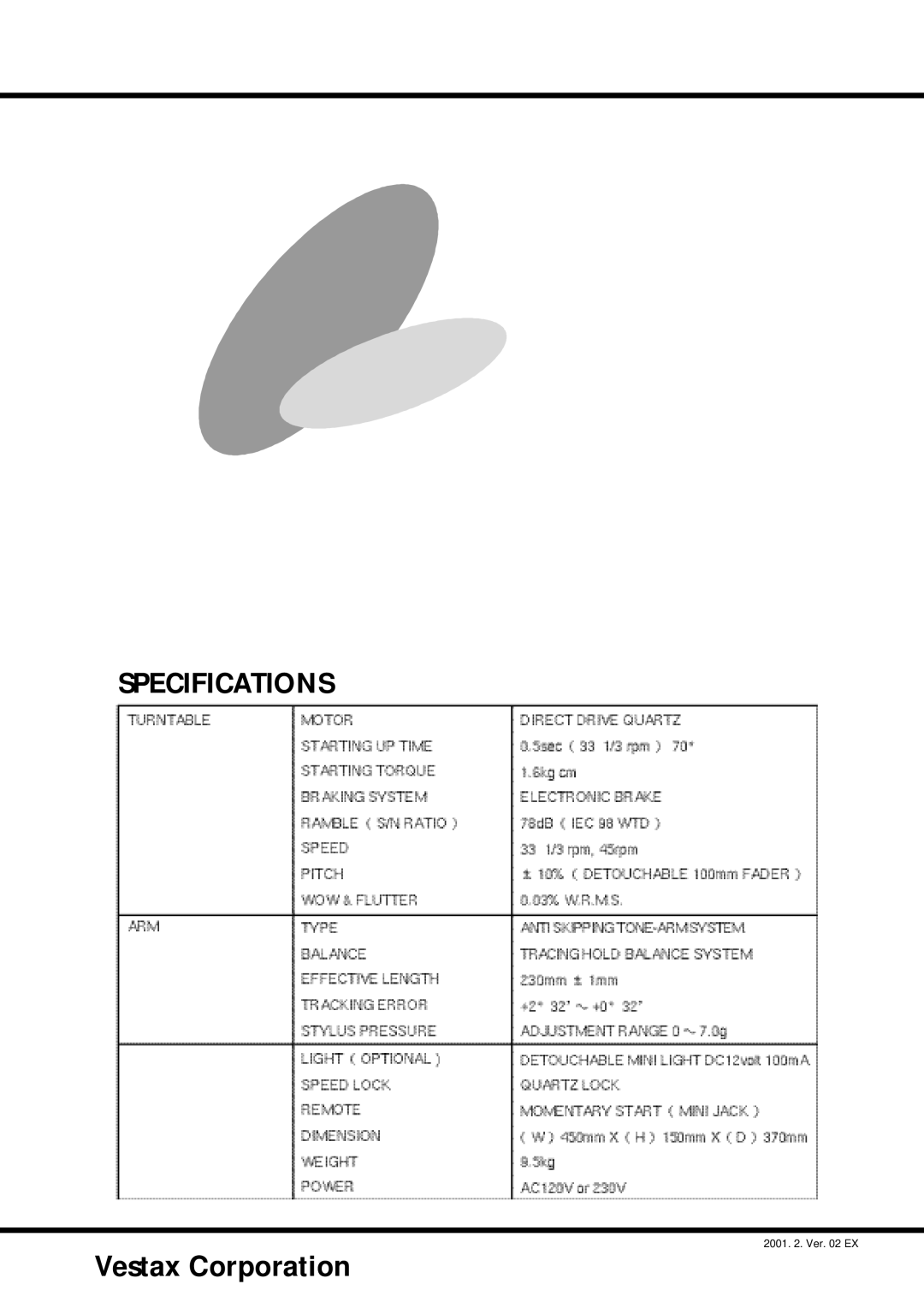 CK Electric Part PDX-8000 owner manual Specifications 