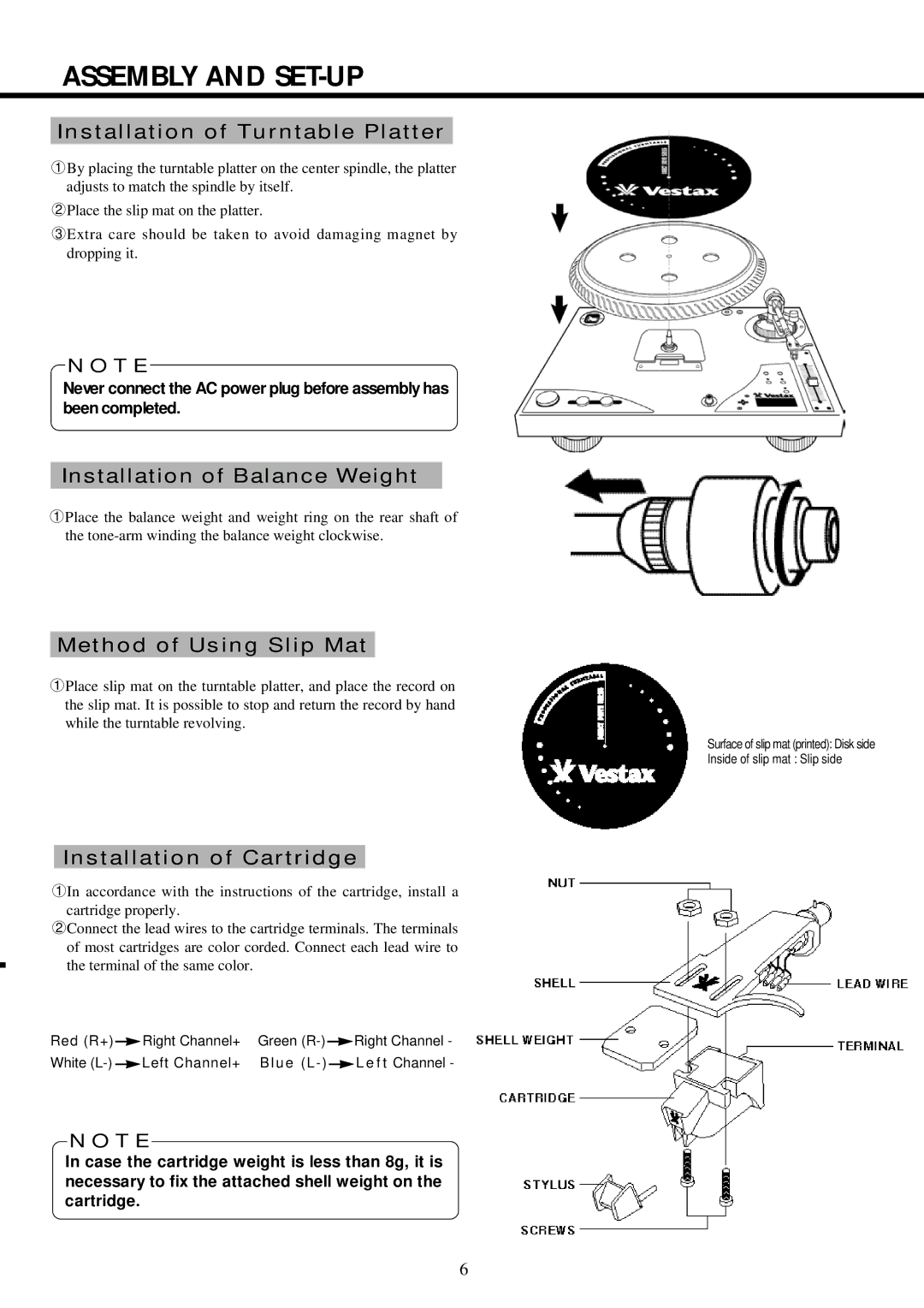 CK Electric Part PDX-8000 Assembly and SET-UP, Installation of Turntable Platter, Installation of Balance Weight 