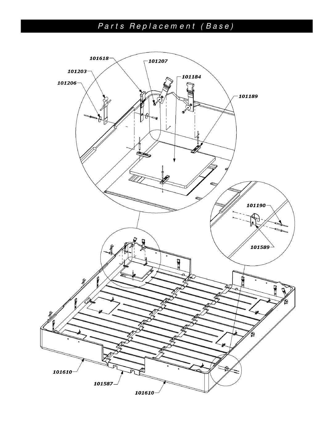 Clam Corp 8 0 9 9 manual Parts Replacement Base 