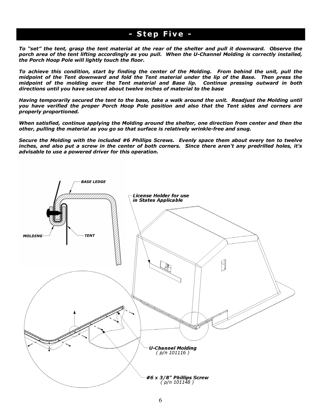 Clam Corp 8060 manual Step Five 