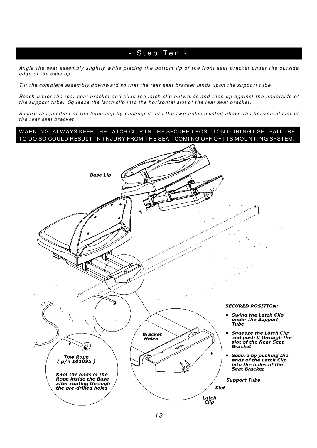 Clam Corp 8062 manual Step Ten 