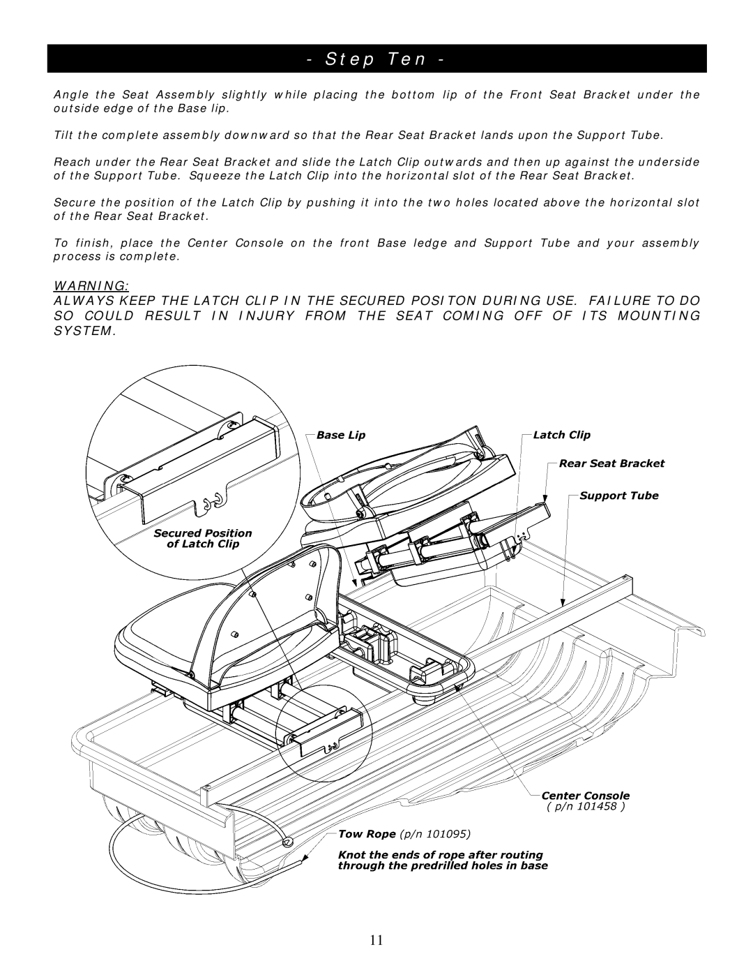 Clam Corp 8063 manual Step Ten 