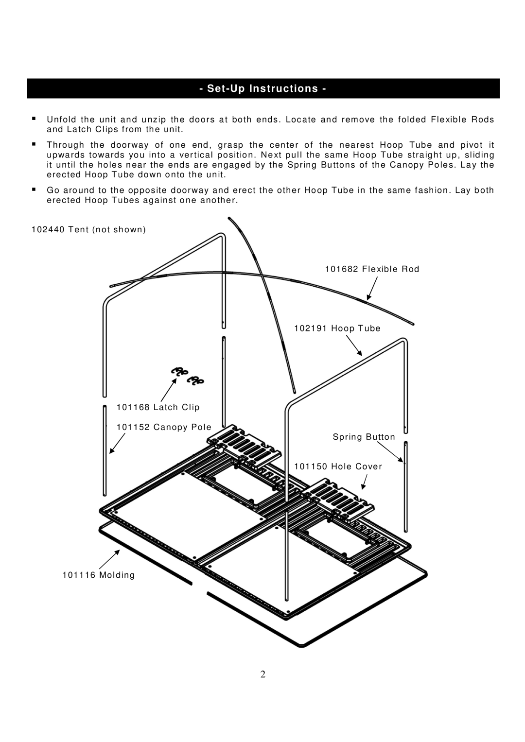 Clam Corp 8200 manual Set-Up Instructions 