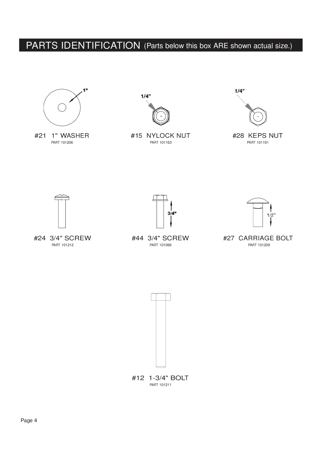 Clam Corp 8202 manual #15 Nylock NUT #28 Keps NUT 