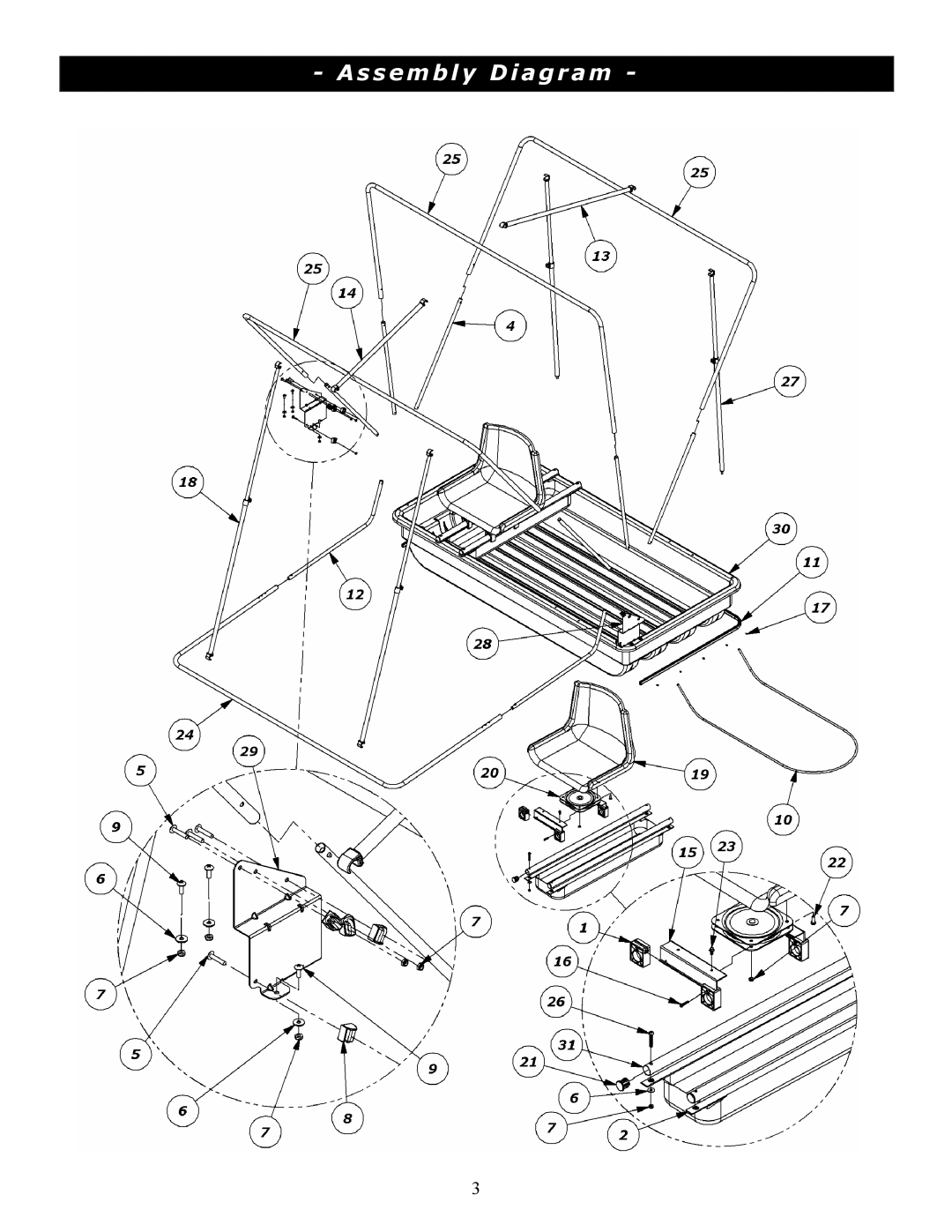 Clam Corp 8208 manual Assembly Diagram 