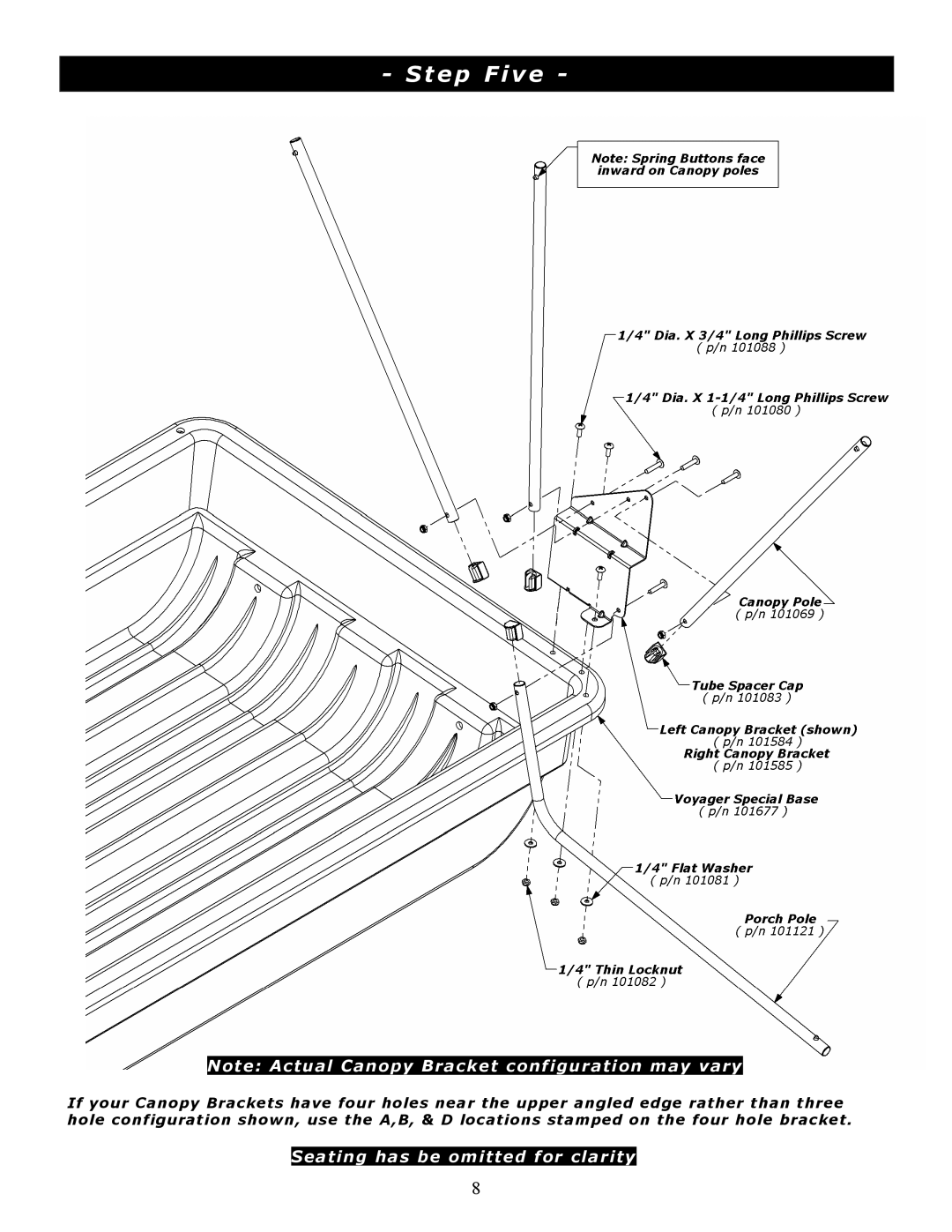 Clam Corp 8208 manual Step Five 