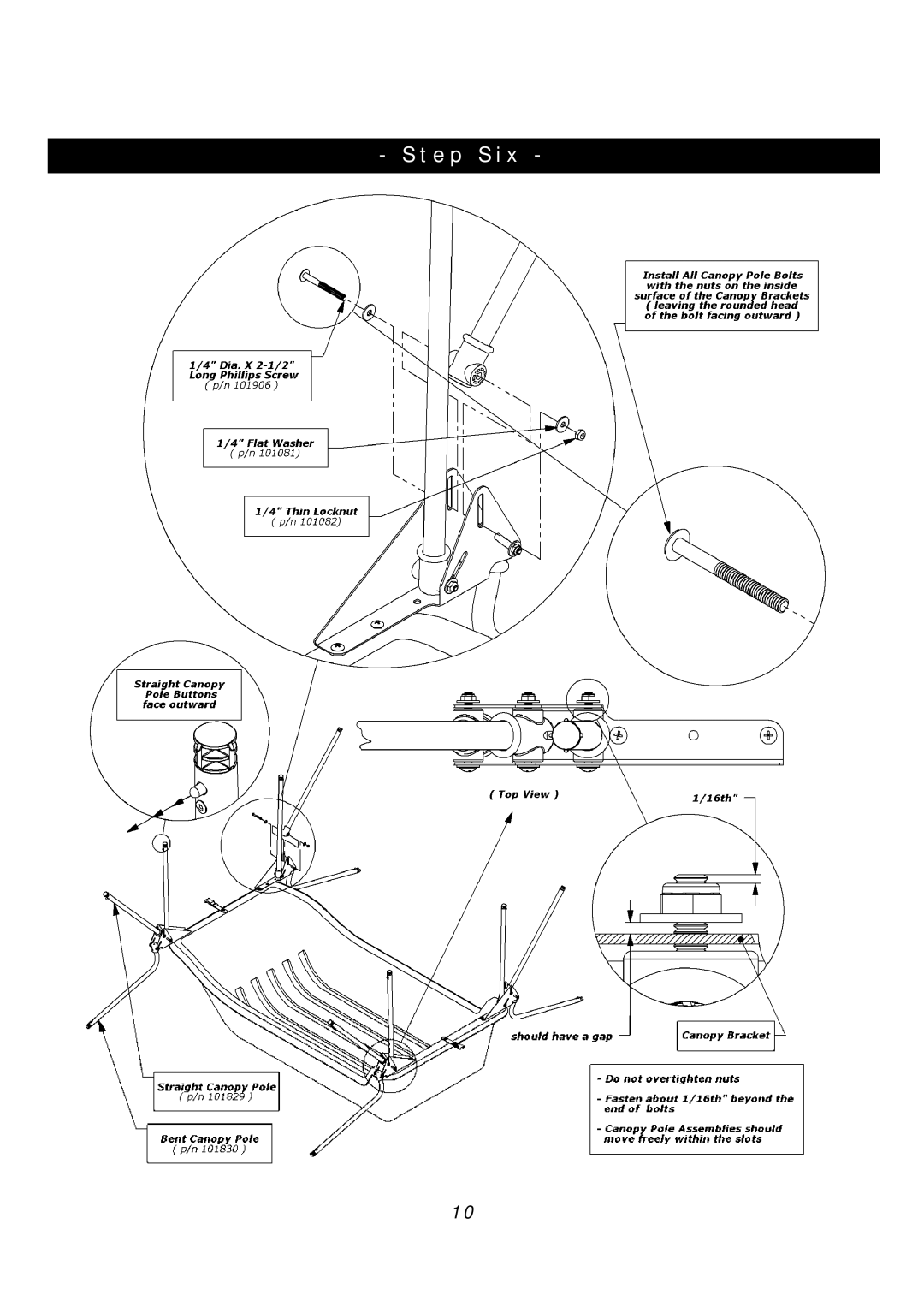 Clam Corp 8235 manual Step Six 