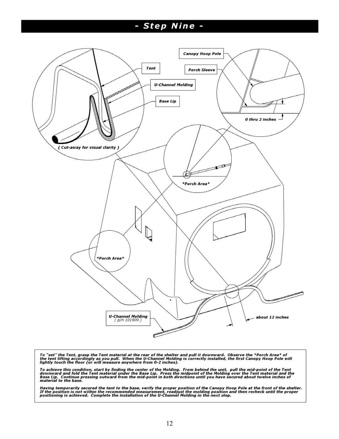 Clam Corp 8236 manual Step Nine 