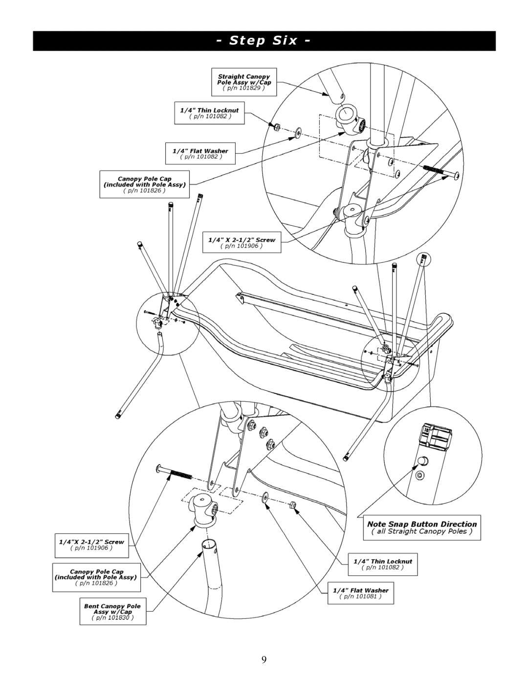 Clam Corp 8236 manual Step Six 