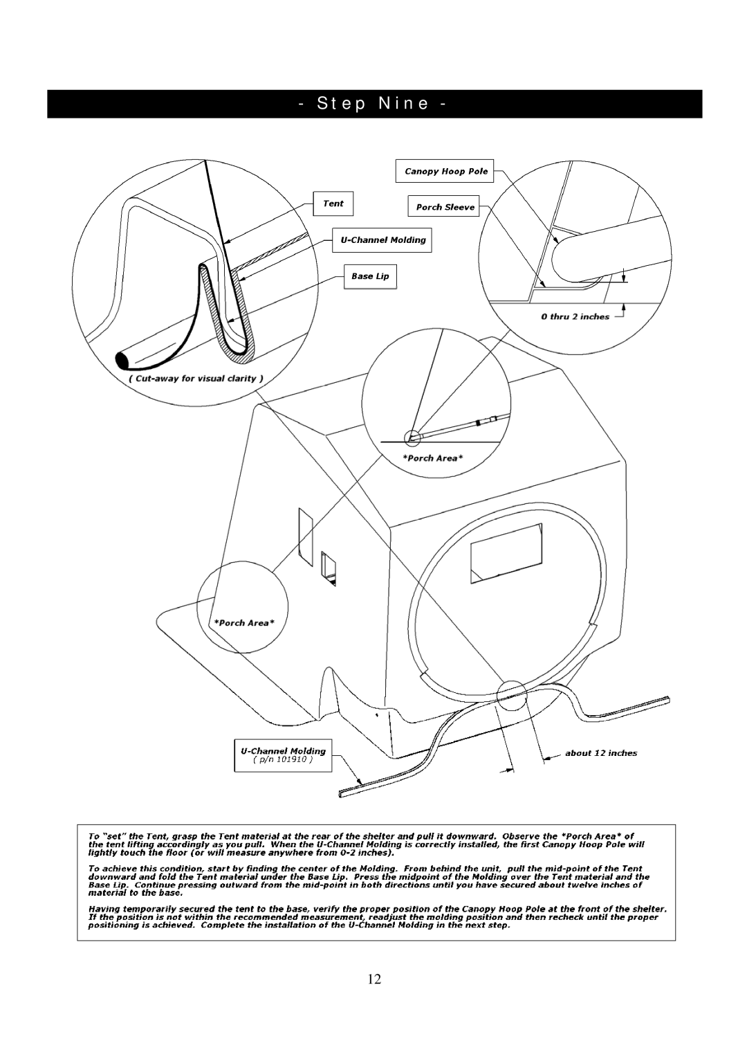 Clam Corp 8237 manual Step Nine 