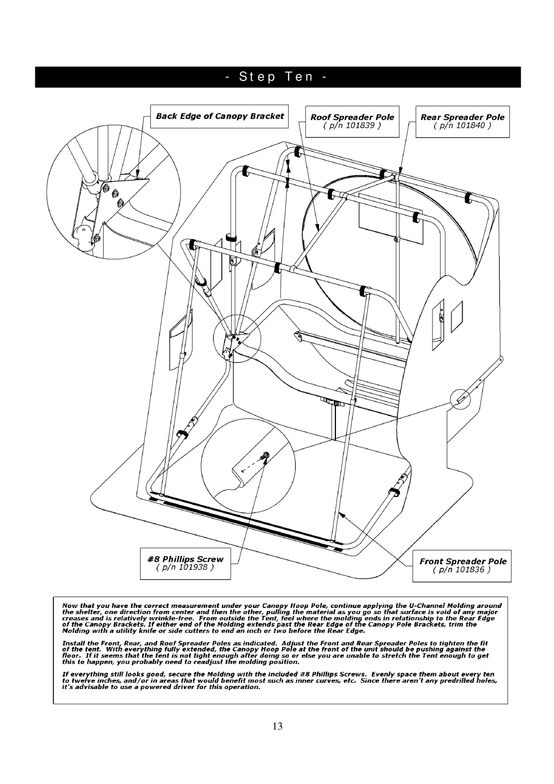 Clam Corp 8237 manual Step Ten 