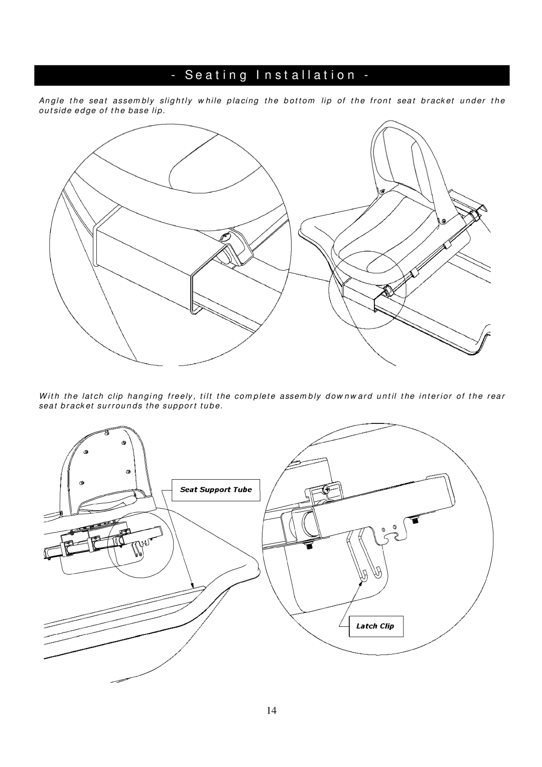 Clam Corp 8237 manual Seating Installation 