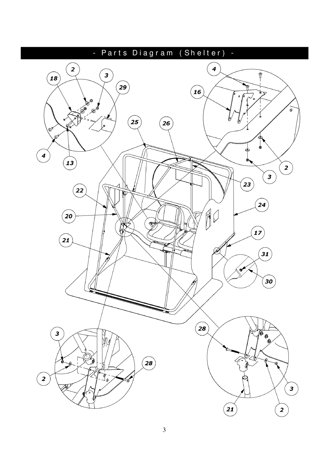 Clam Corp 8237 manual Parts Diagram Shelter 