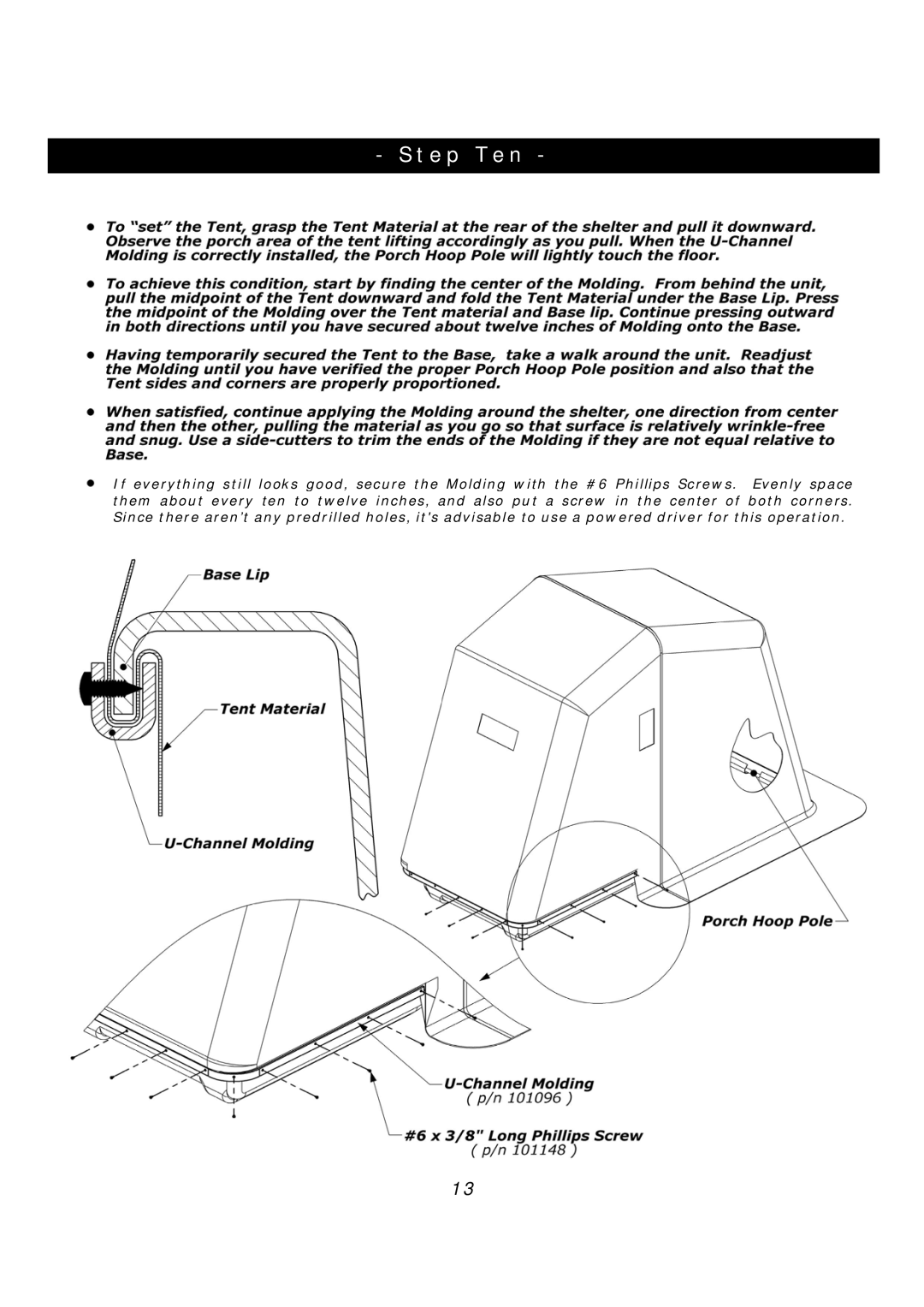 Clam Corp 8244 manual Step Ten 