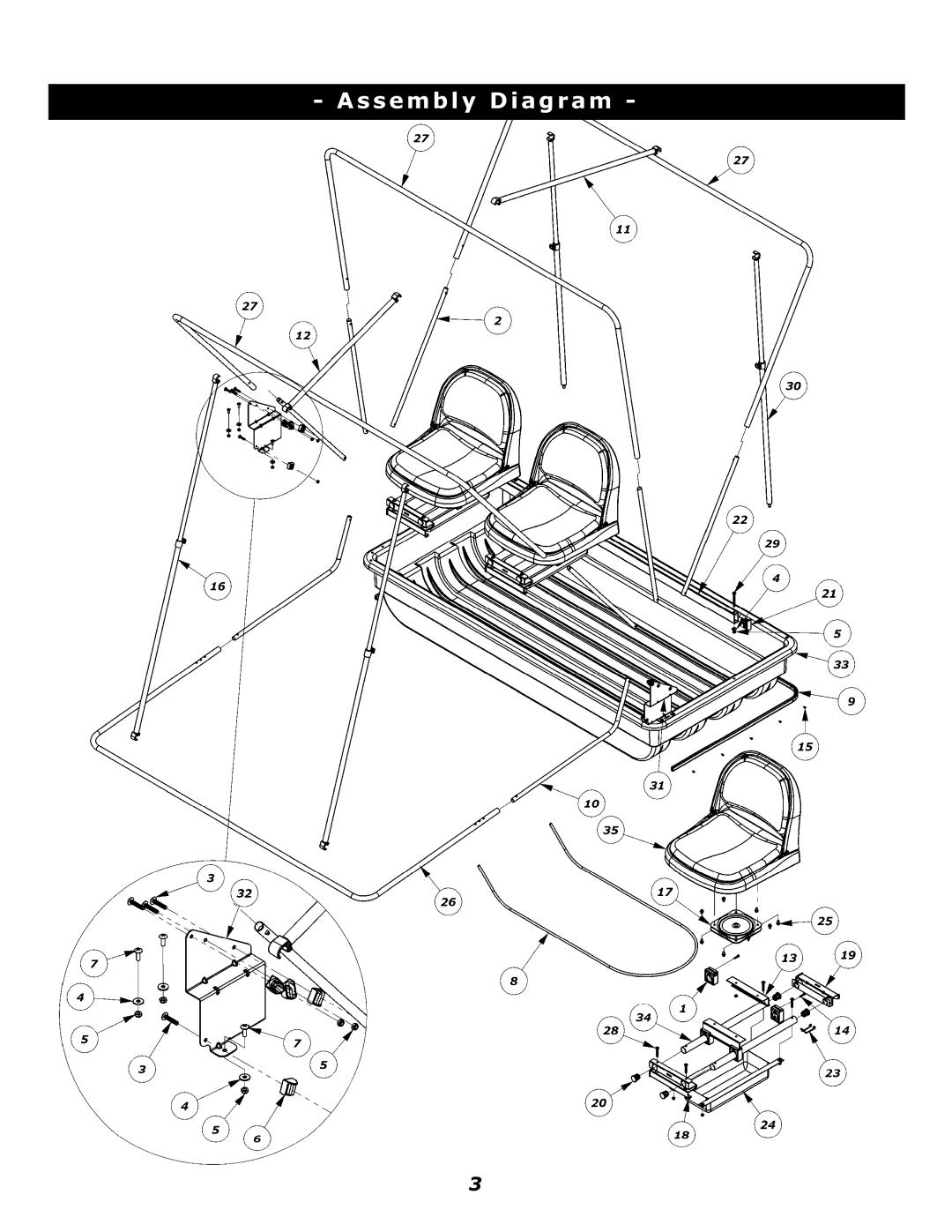 Clam Corp 8245 manual Assembly Diagram 