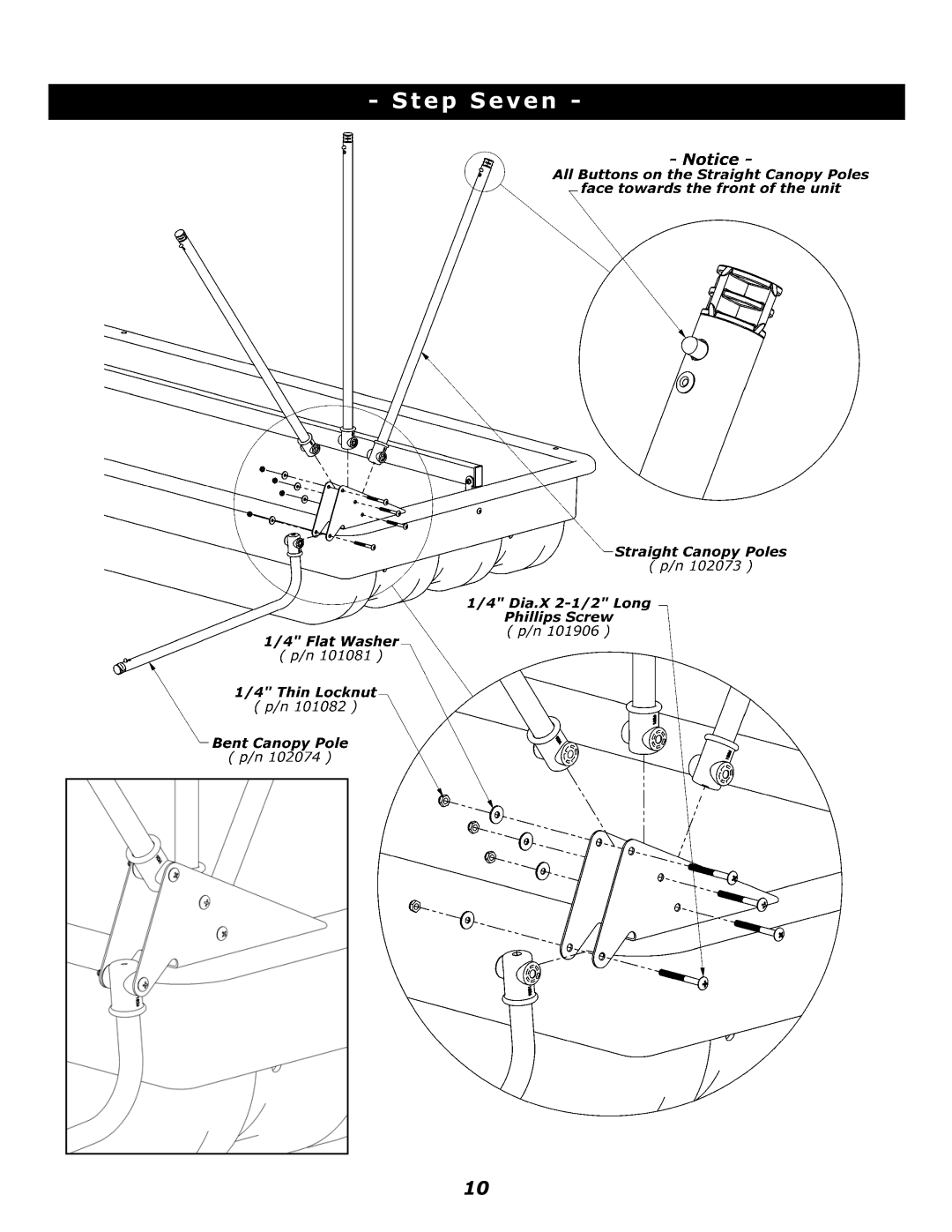 Clam Corp 8280 manual Step Seven 