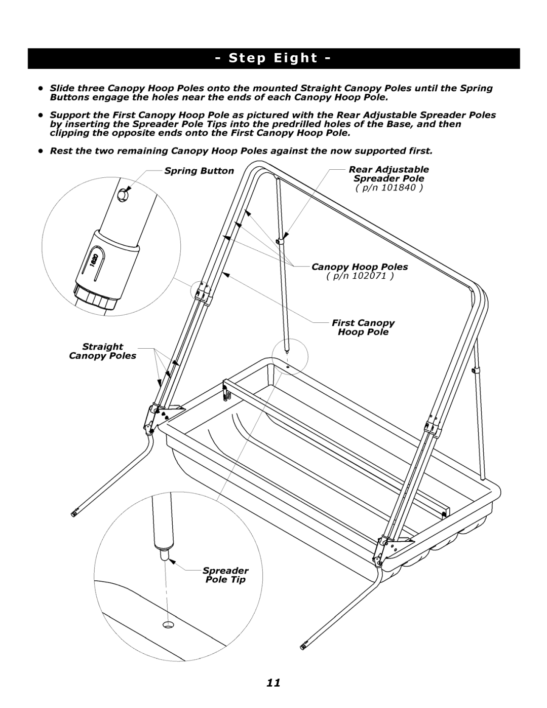 Clam Corp 8280 manual Step Eight 