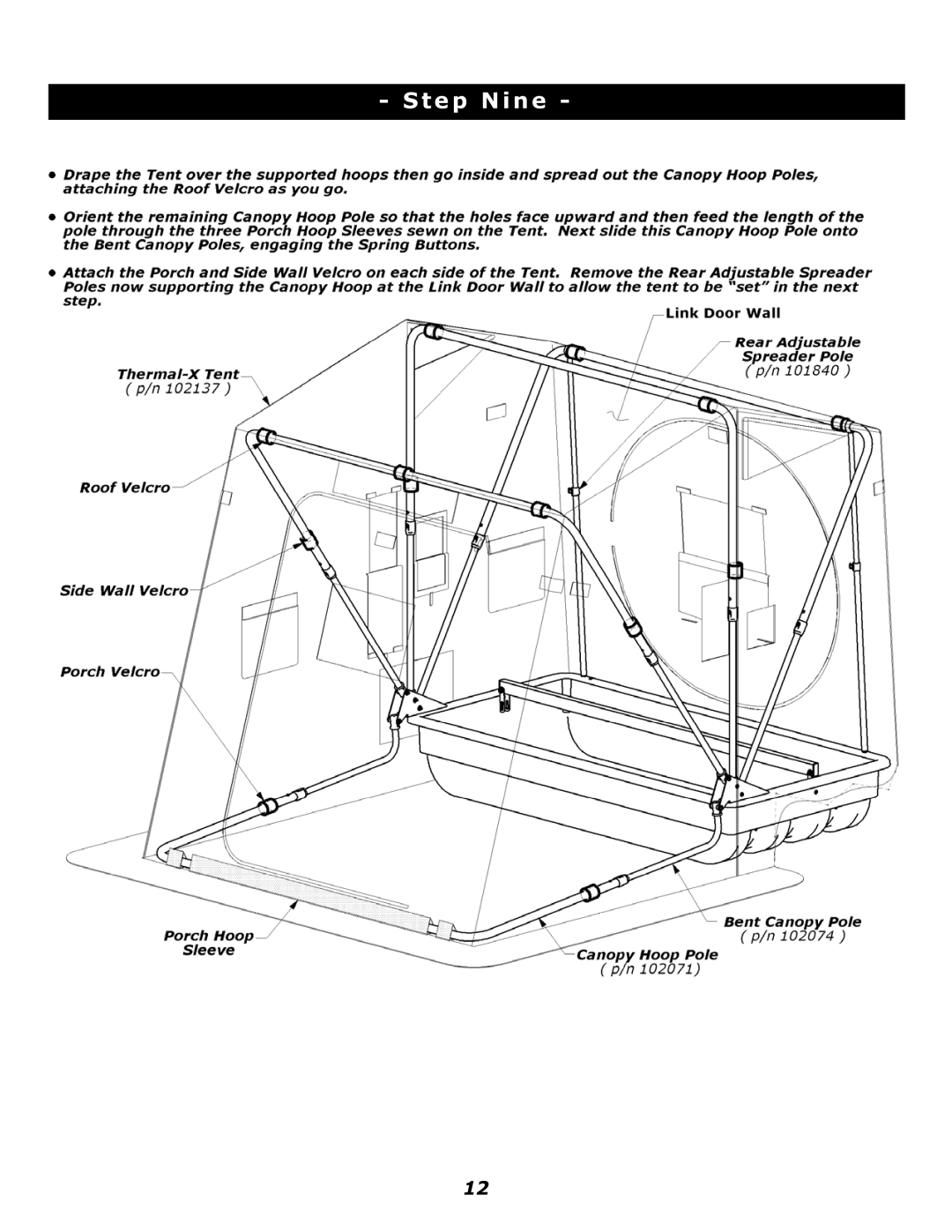 Clam Corp 8280 manual Step Nine 