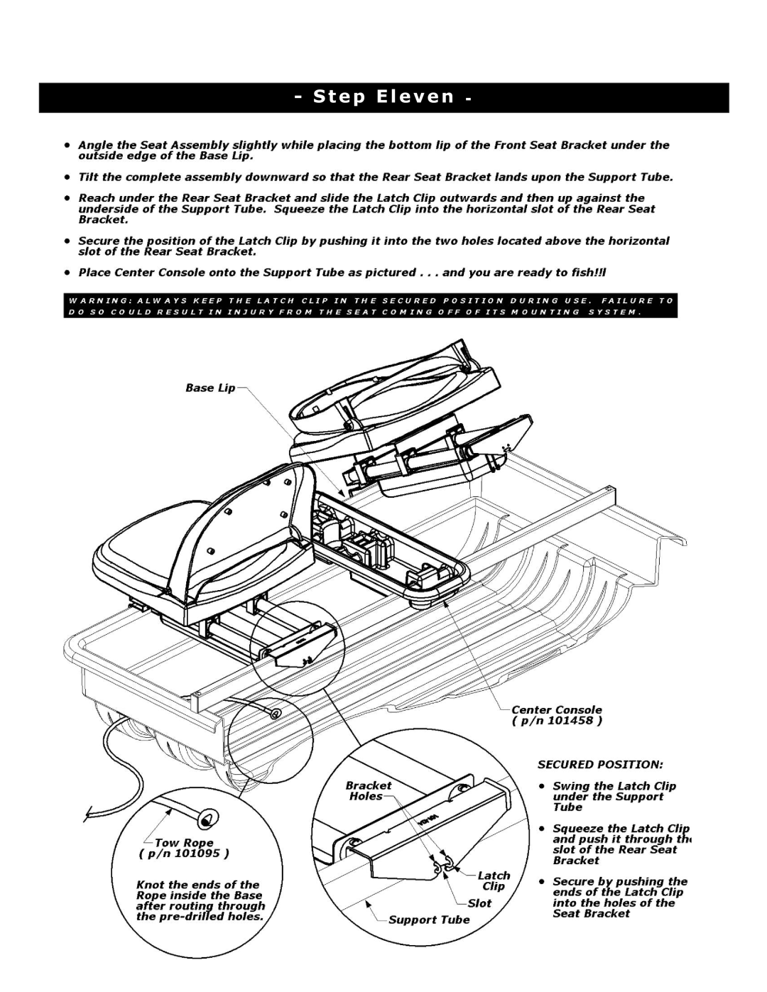 Clam Corp 8280 manual Step Eleven 