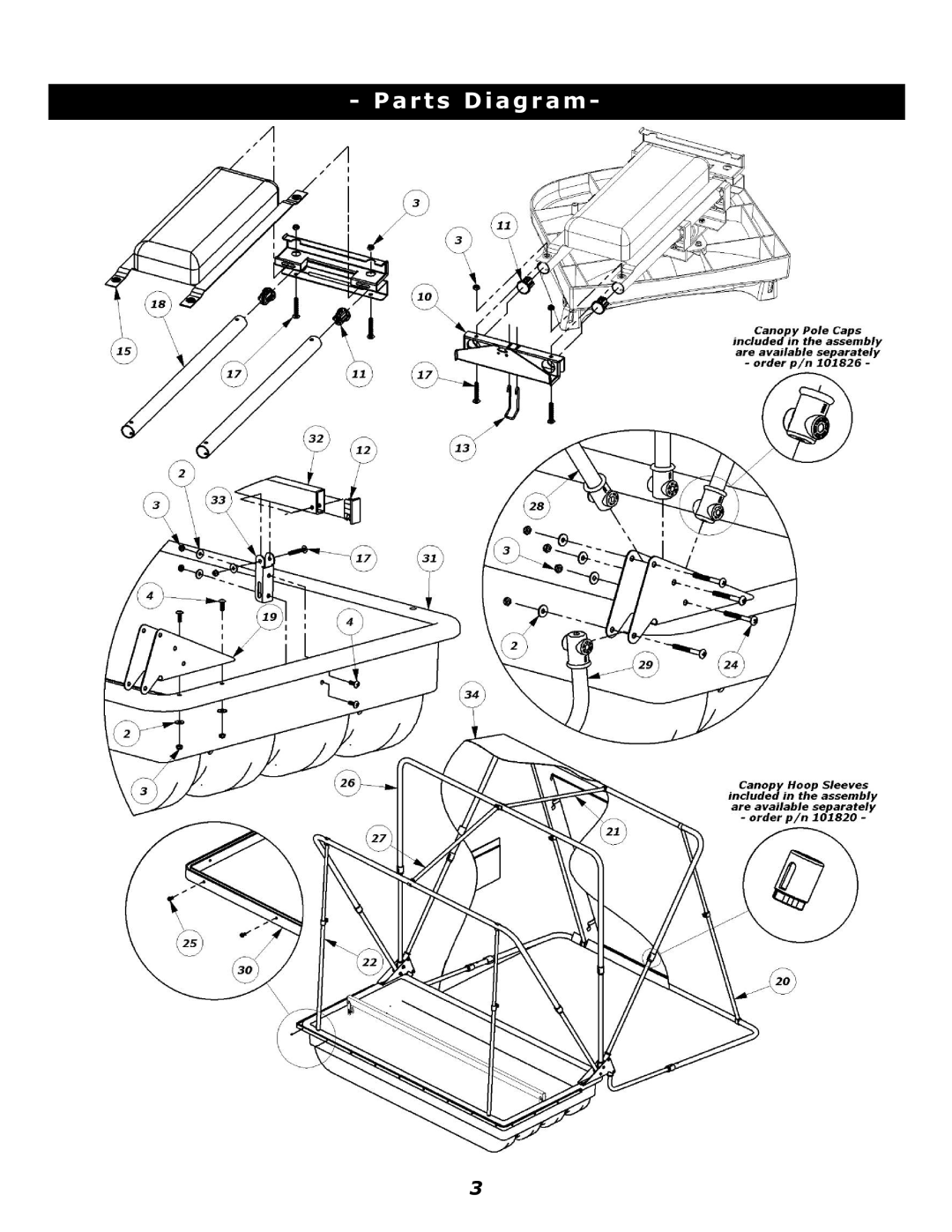 Clam Corp 8280 manual Parts Diagram 