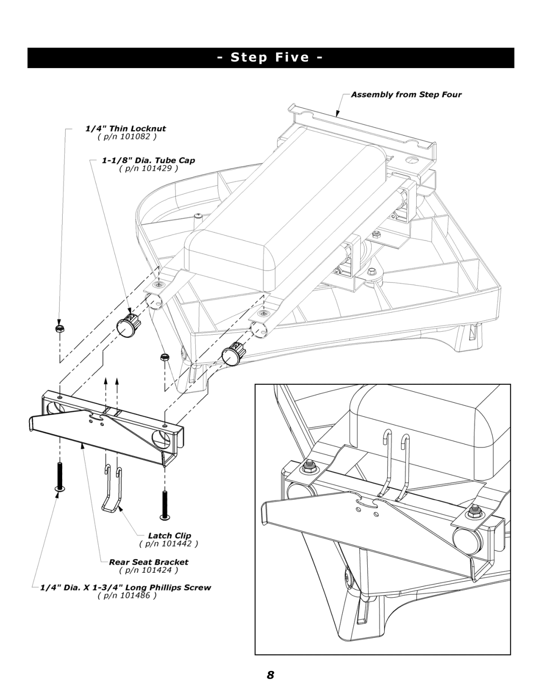 Clam Corp 8280 manual Step Five 