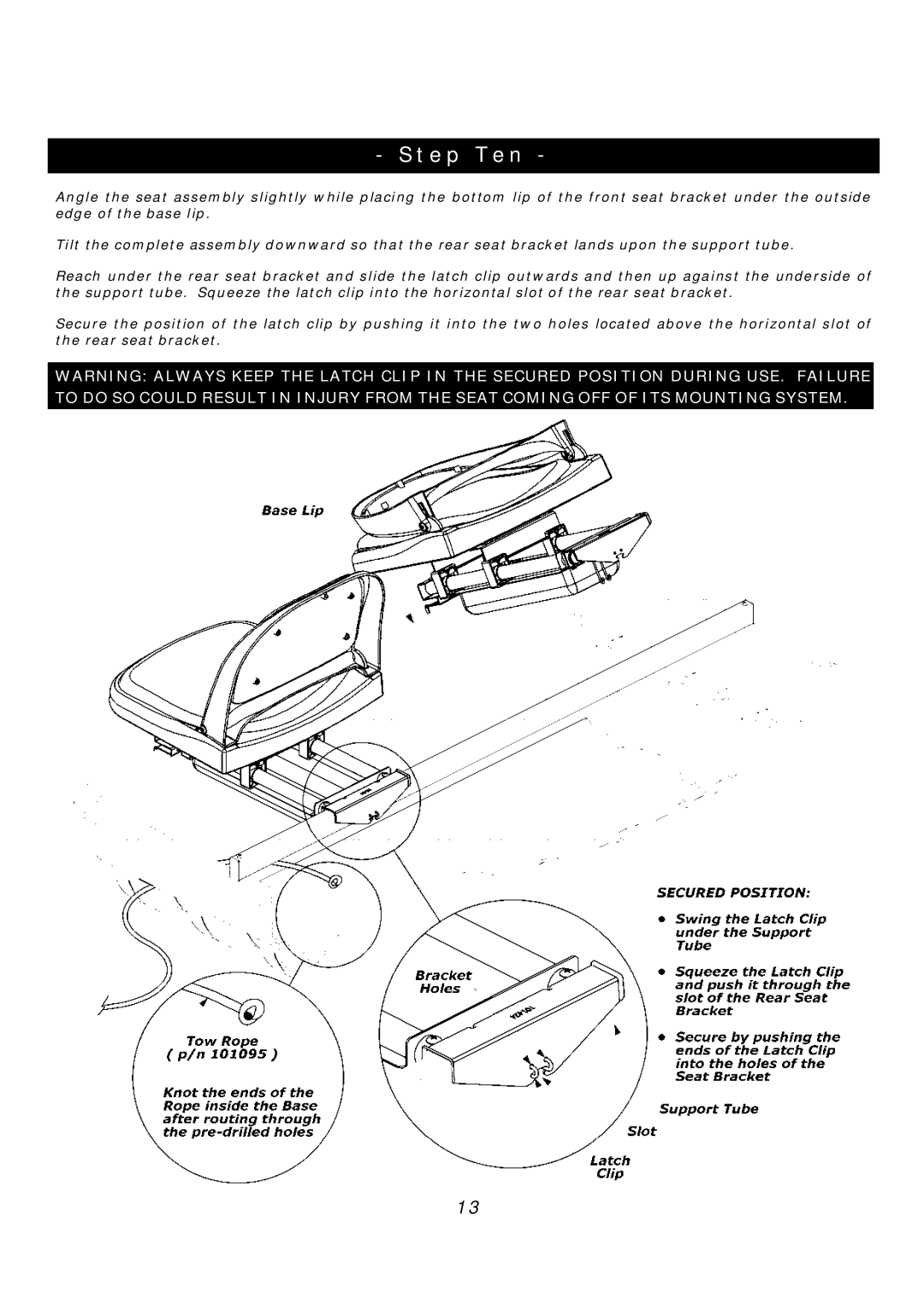 Clam Corp 8325 manual Step Ten 