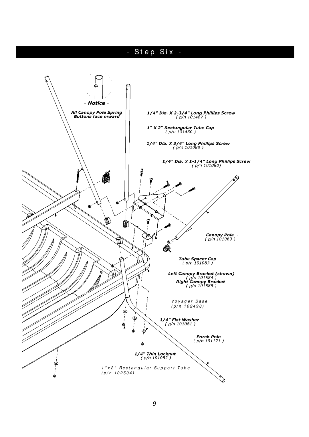 Clam Corp 8325 manual Step Six 