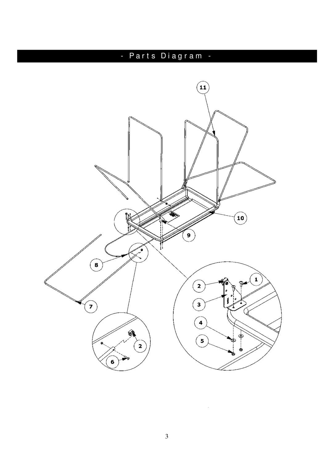 Clam Corp 8354 manual Parts Diagram 