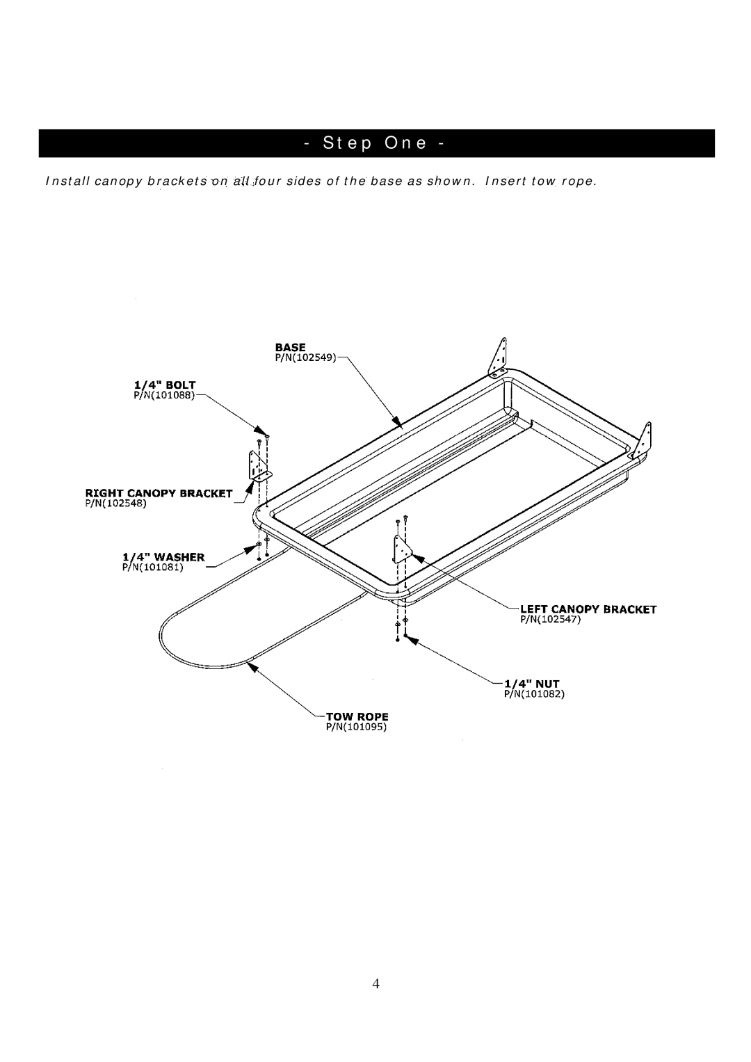 Clam Corp 8354 manual Step One 