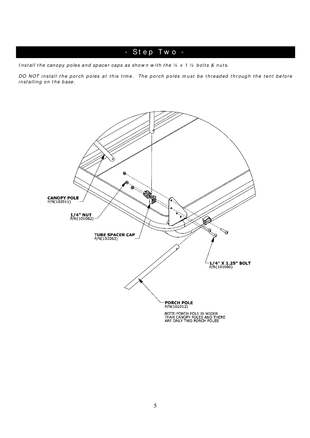 Clam Corp 8354 manual Step Two 