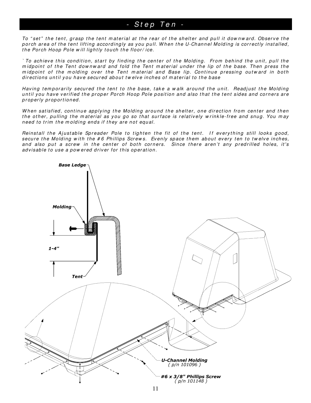 Clam Corp 8836 manual Step Ten 