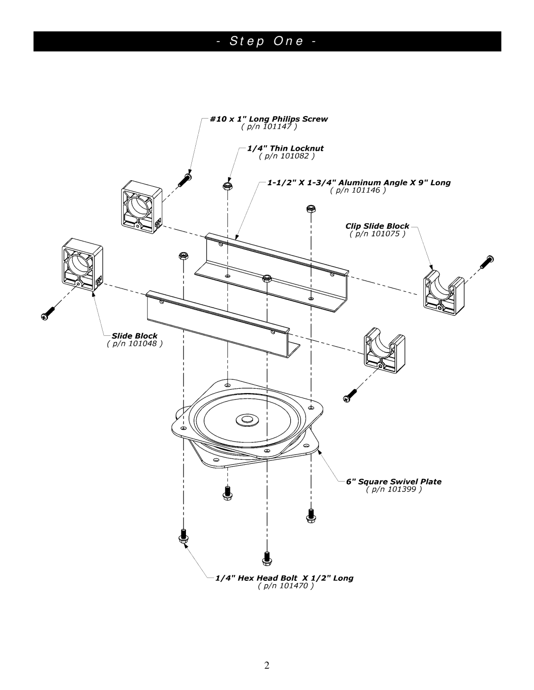 Clam Corp 8836 manual Step One 