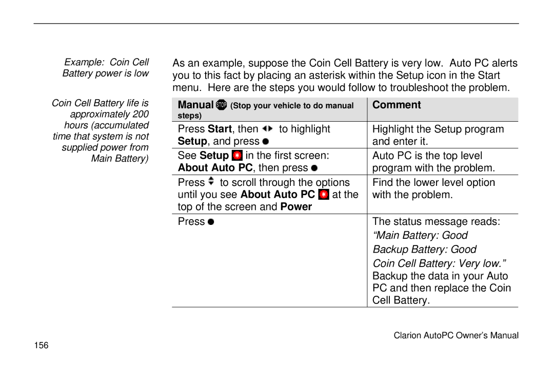 Clarion 310C owner manual About Auto PC, then press 